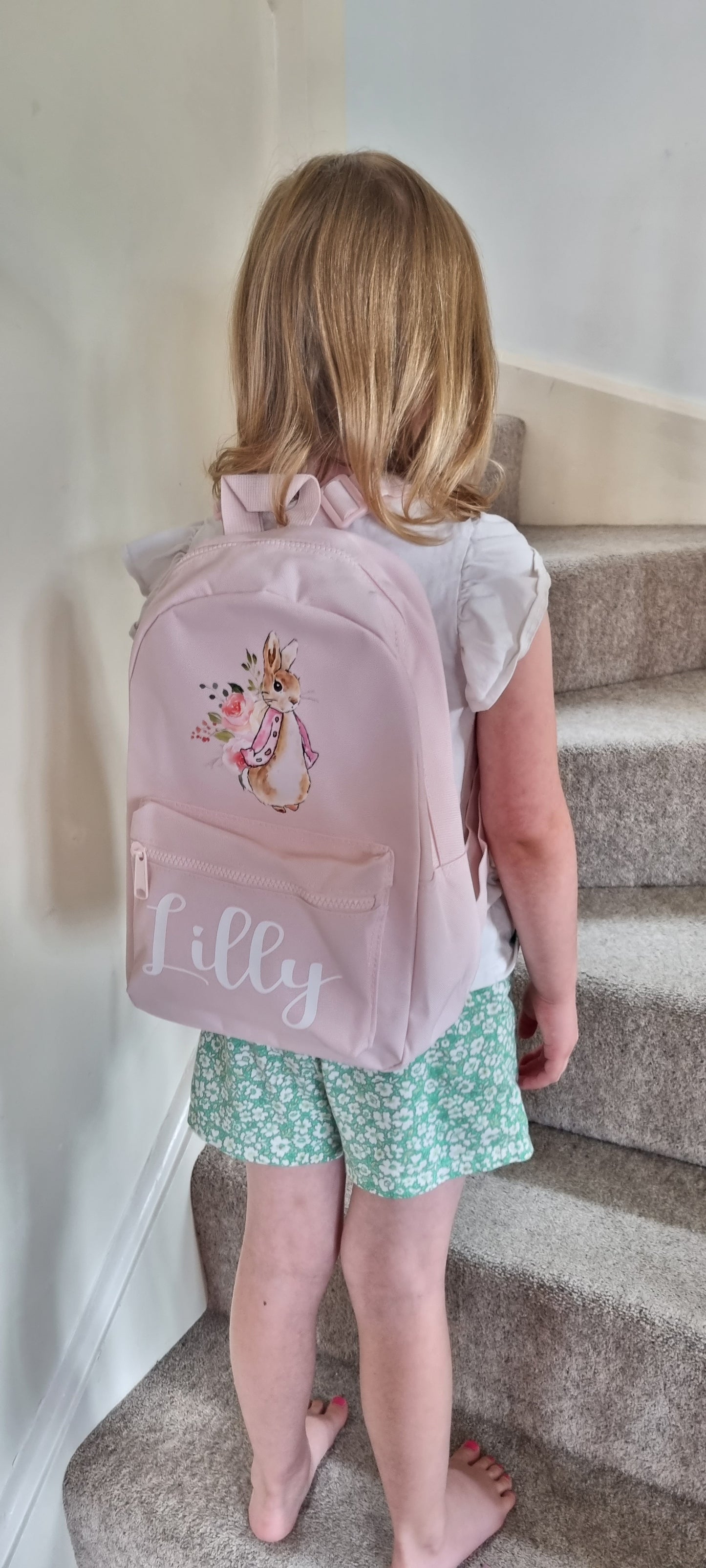 Personalised Flopsy Rabbit Mini Backpack in Pink