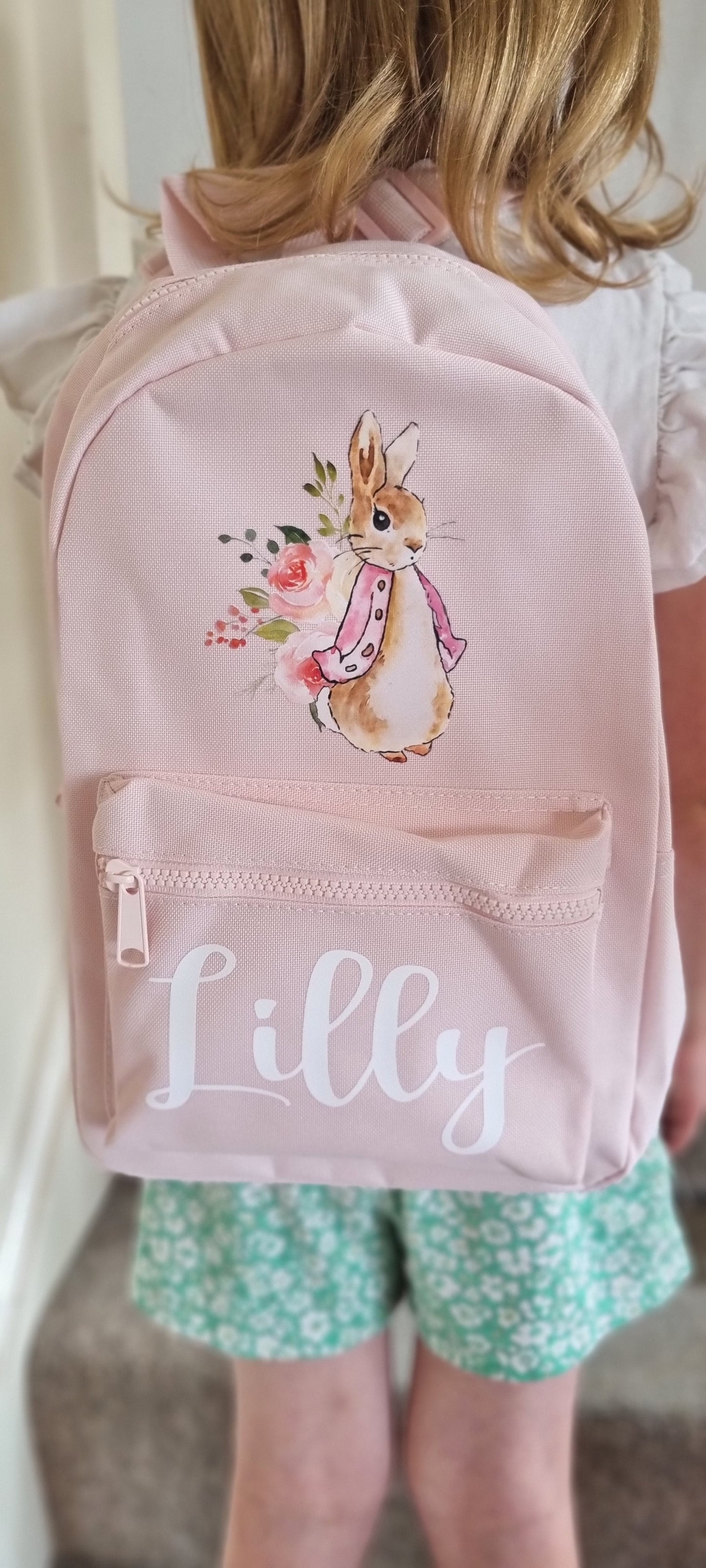 Personalised Flopsy Rabbit Mini Backpack in Pink