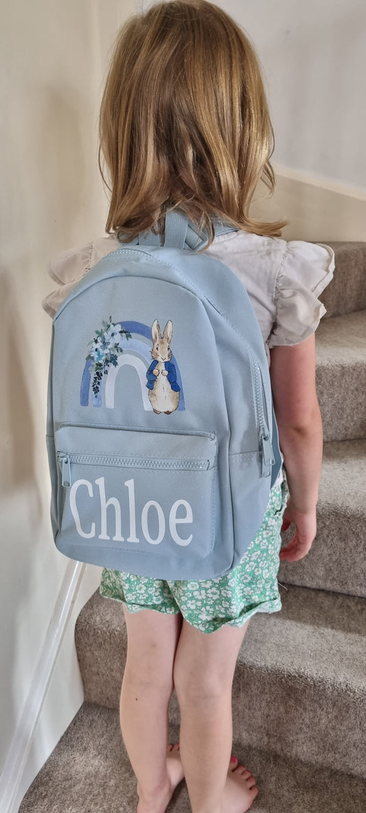 Personalised Peter Rabbit Mini Backpack in Blue