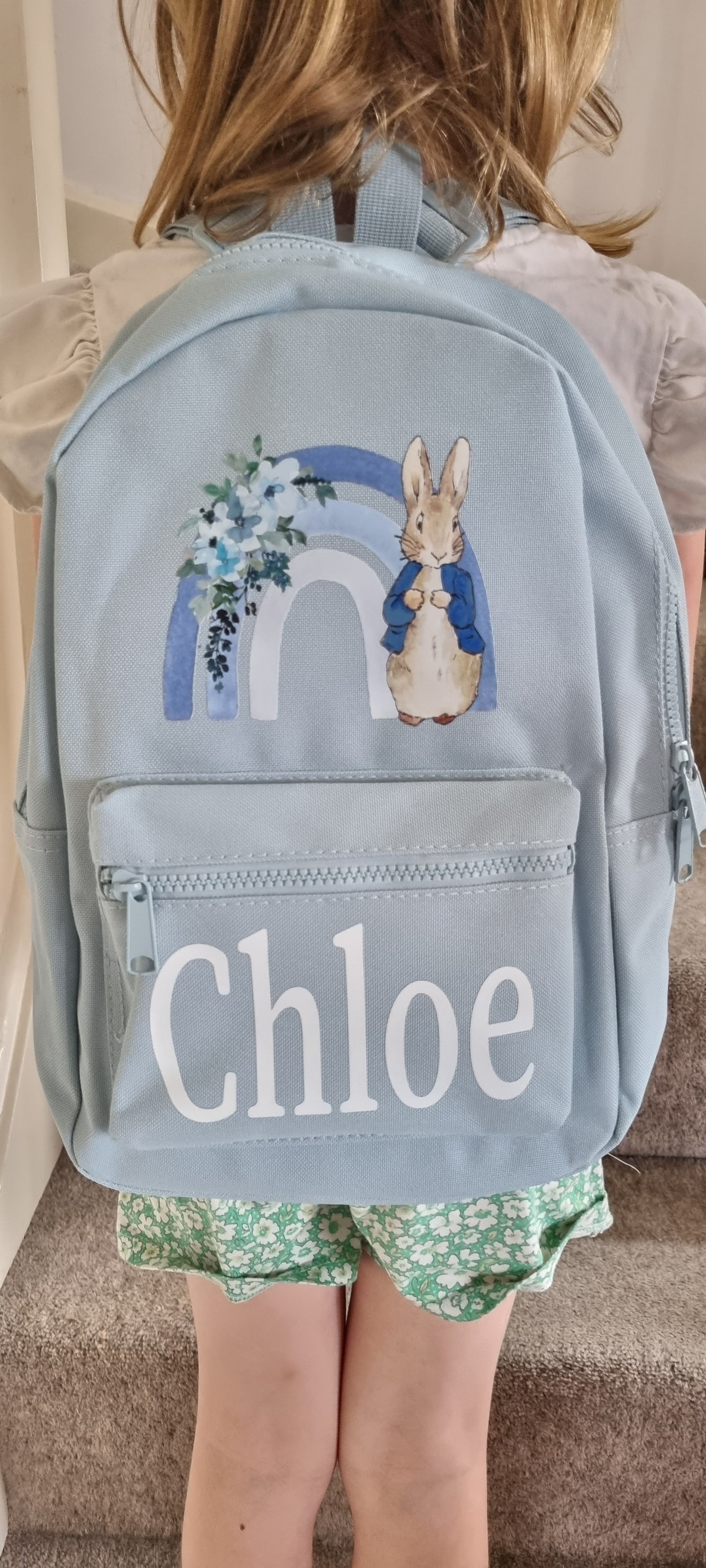 Personalised Peter Rabbit Mini Backpack in Blue