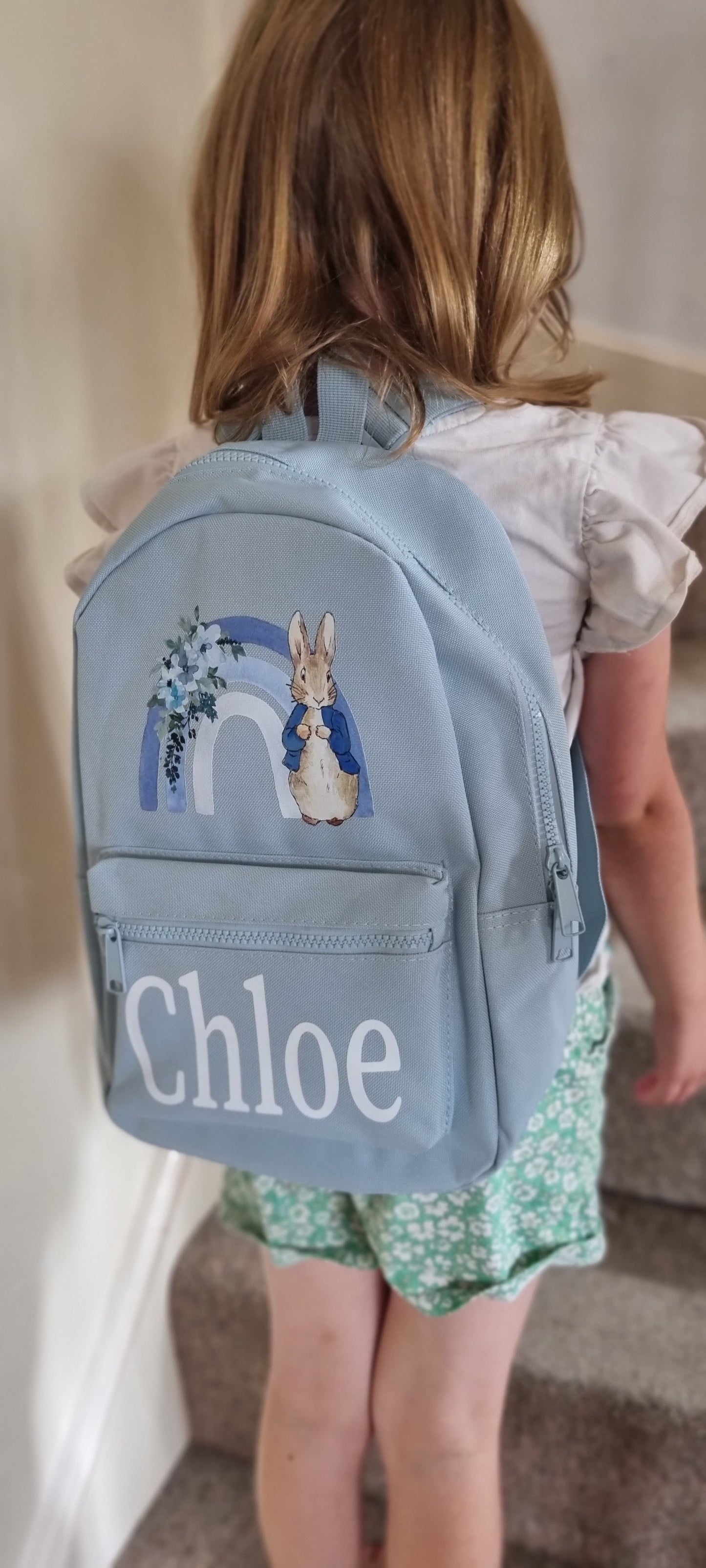 Personalised Peter Rabbit Mini Backpack in Blue