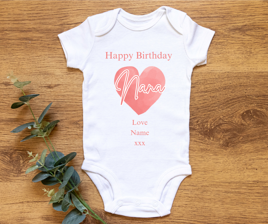 Happy Birthday vest, personalised with your words.