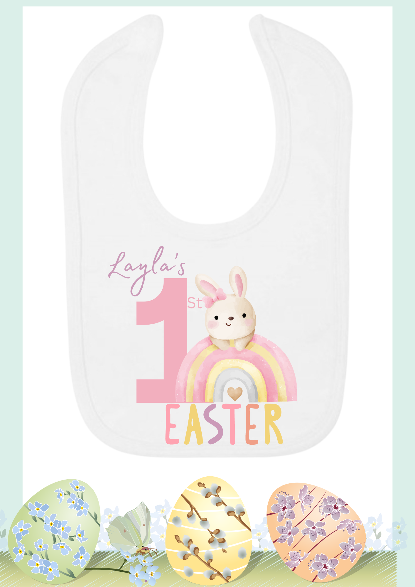 Personalised 1st Easter Rabbit Bib