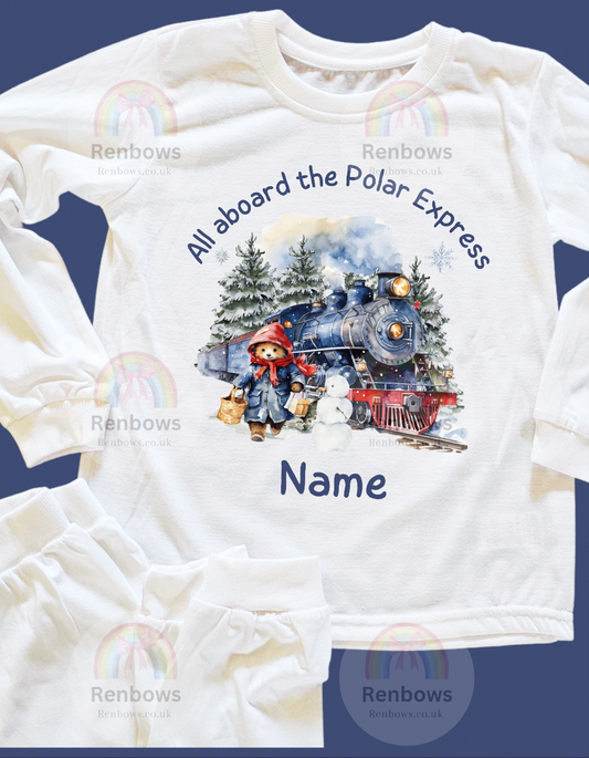 Christmas PJs. Polar Express. Personalised.