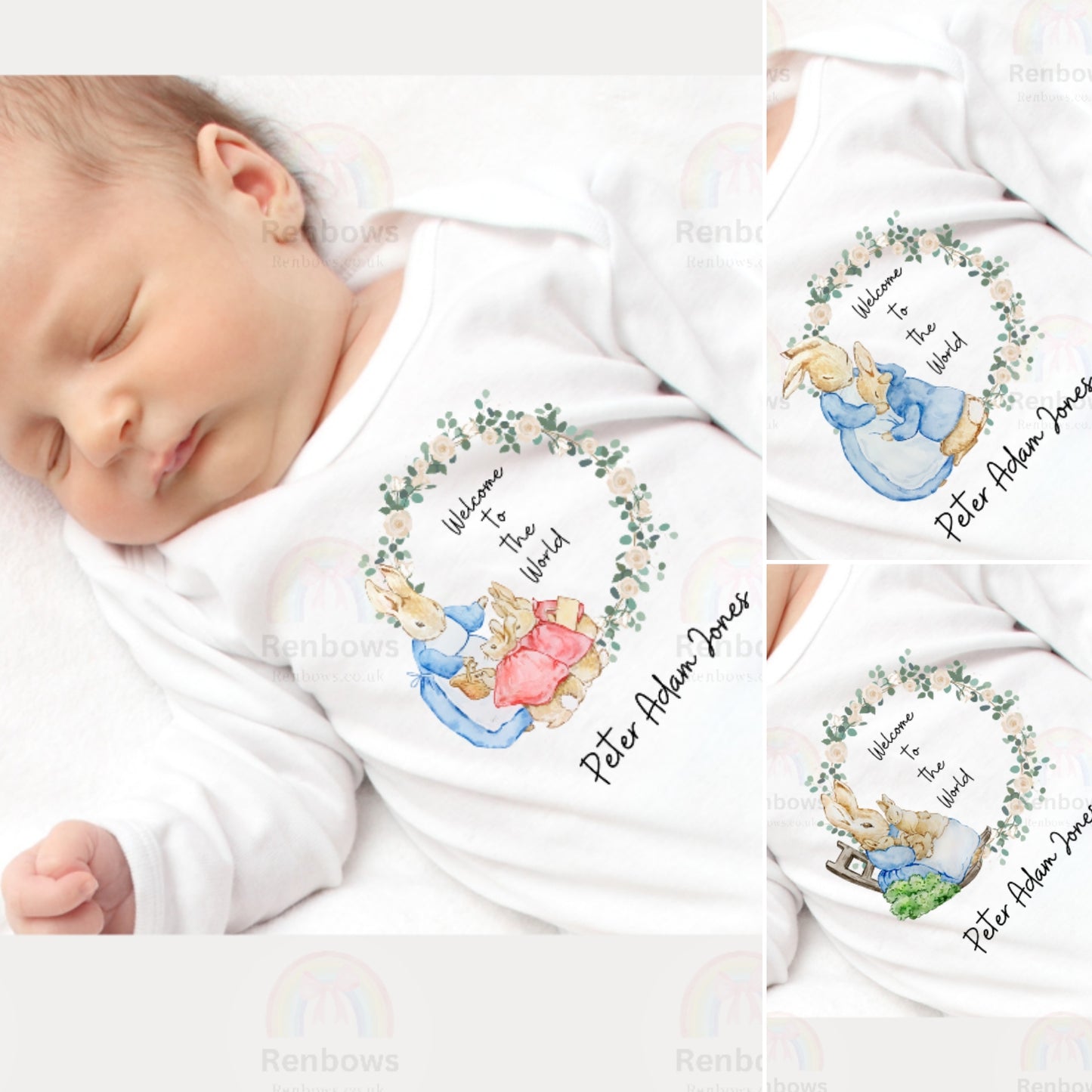 Personalised New baby Sleepsuits