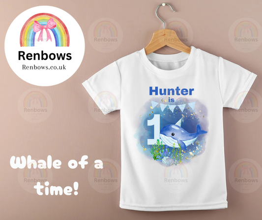 Personalised Whale Birthday t-shirt