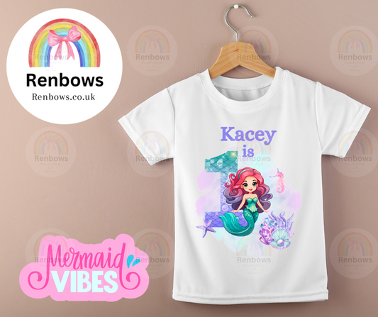 Personalised Mermaid Birthday t-shirt