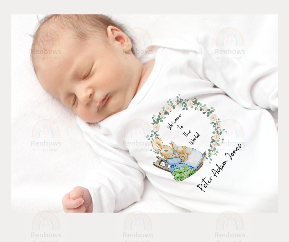 Personalised New baby Sleepsuits