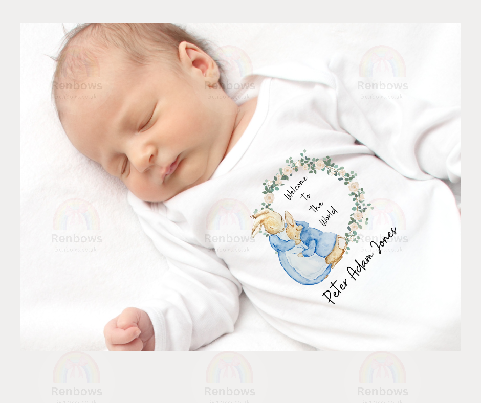 Personalised New baby Sleepsuits