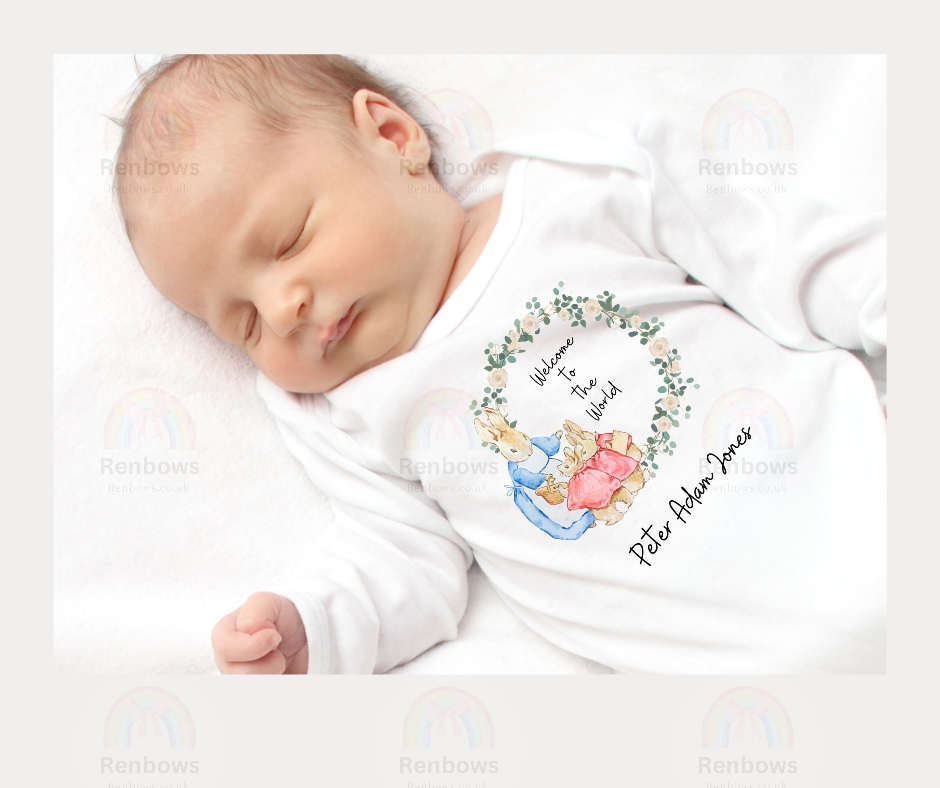 Personalised New baby Sleepsuits