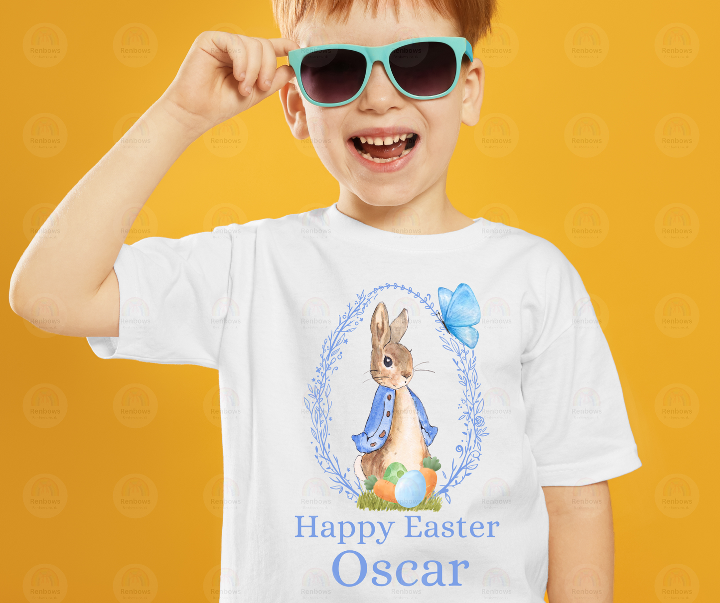 Easter T-shirts with Peter Rabbit and Flopsy. Choose Pink or Blue design.