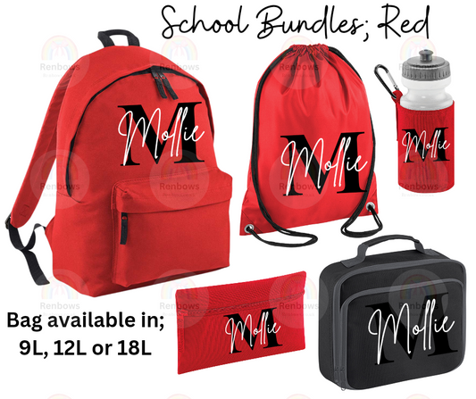 5 pcs Back to School Bundle- Red