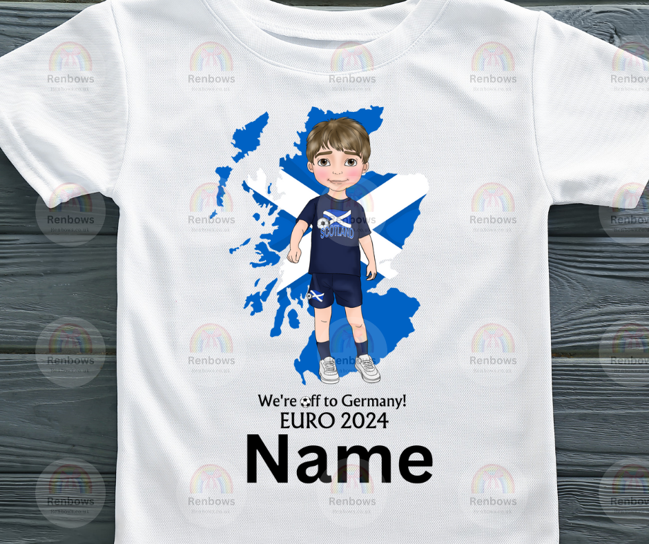 Personalised Toddlers Euro 2024 Tshirt Scotland Boys