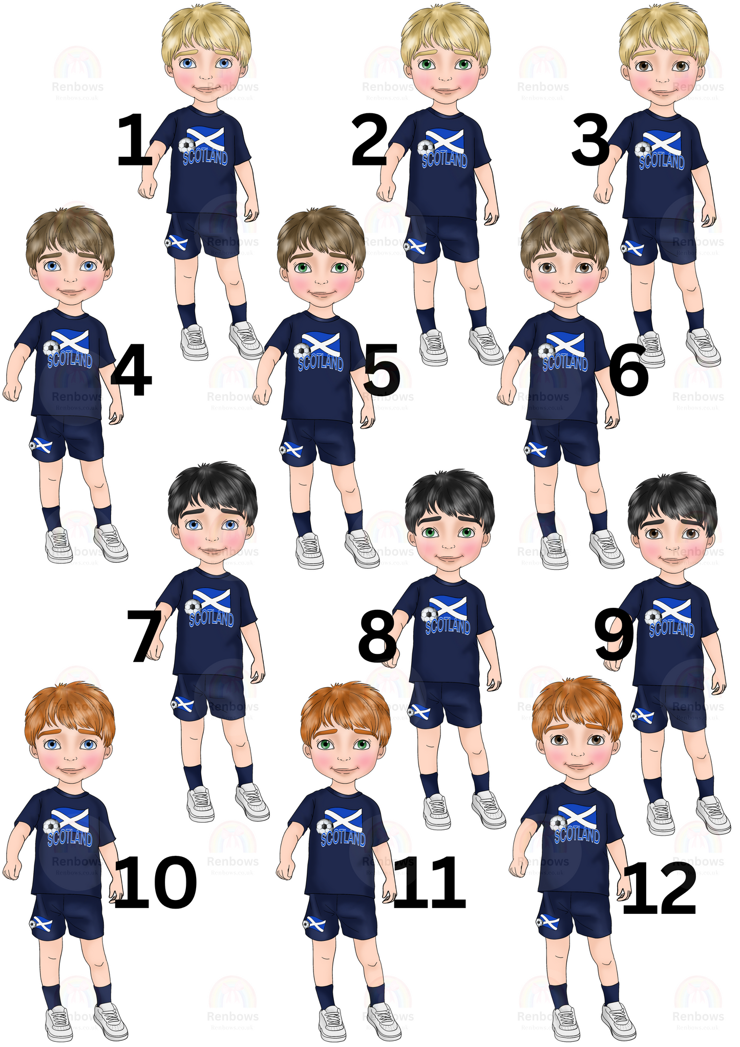 Personalised Toddlers Euro 2024 Tshirt Scotland Boys