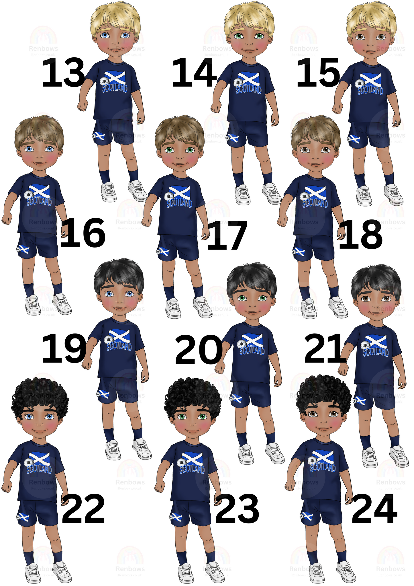 Personalised Toddlers Euro 2024 Tshirt Scotland Boys