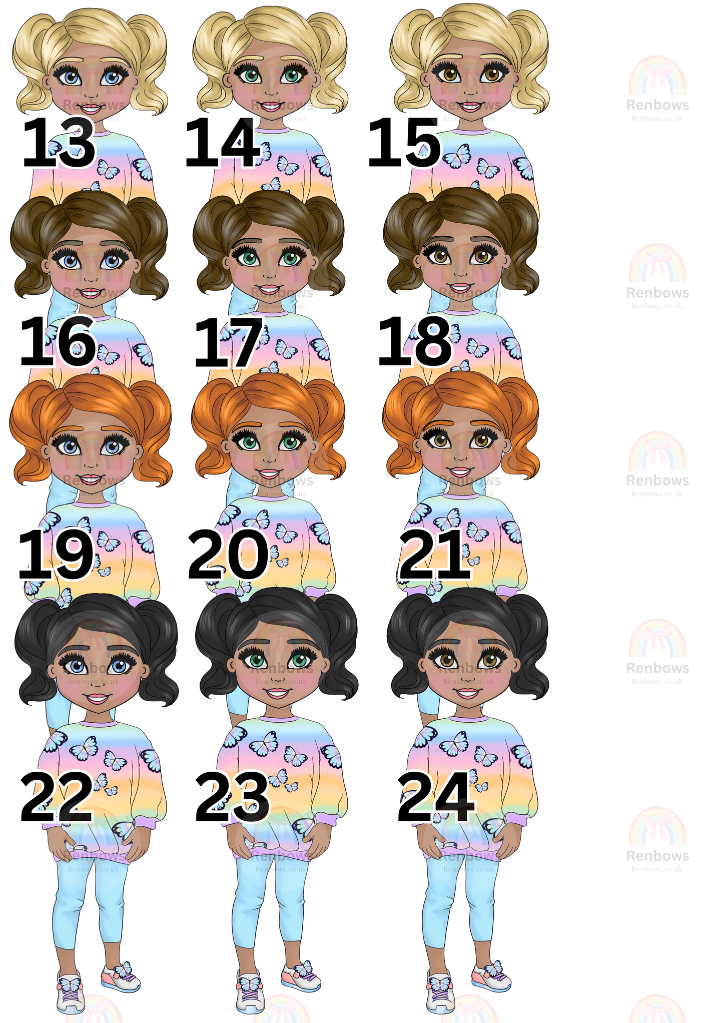 Butterfly Birthday Personalised Dolly Number Tshirt