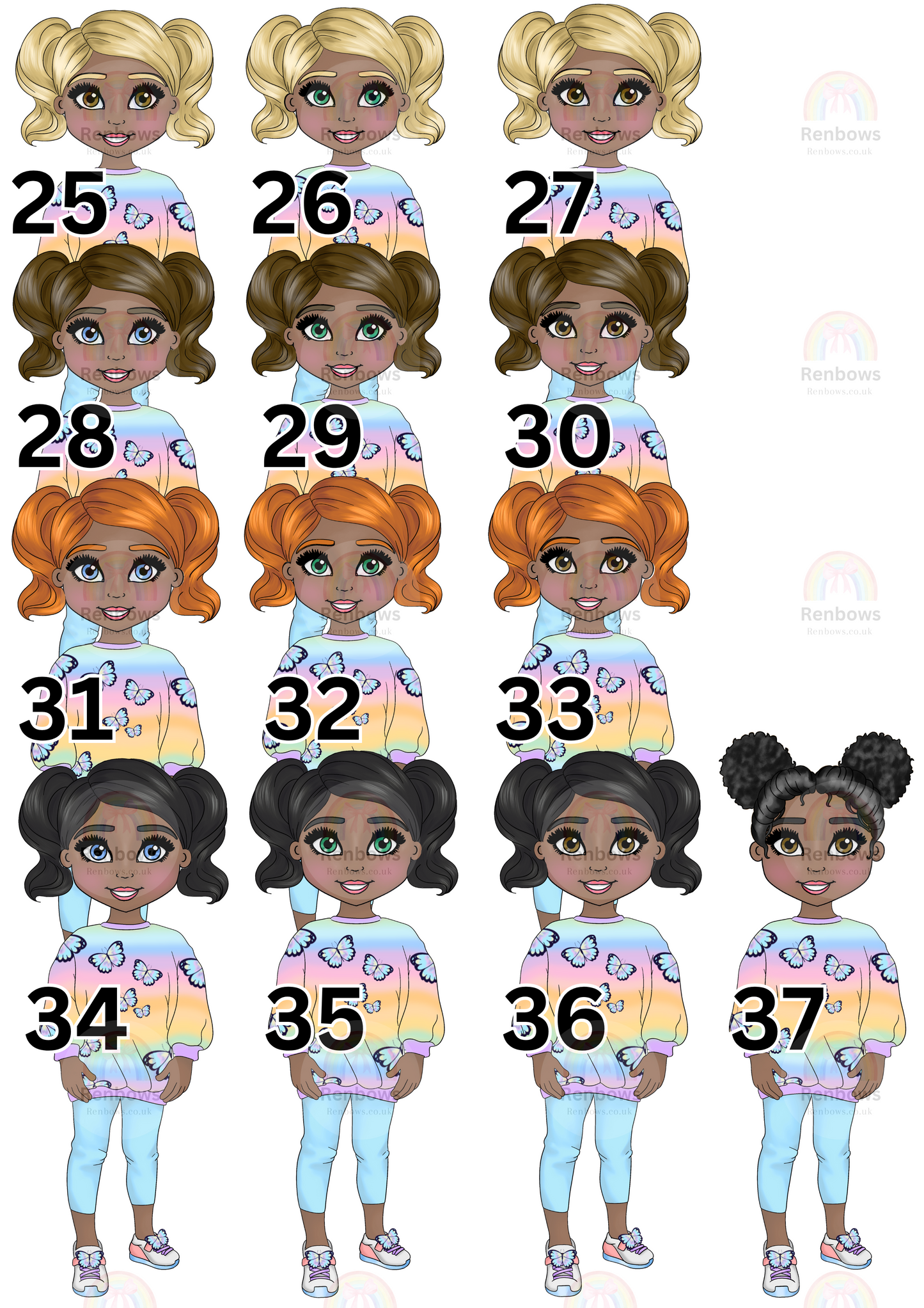 Butterfly Birthday Personalised Dolly Number Tshirt