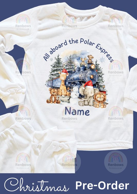 Christmas PJs. Polar Express. Personalised.