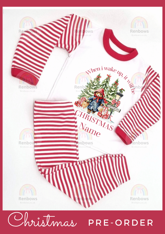 Christmas Pyjamas- Red Stripe. Adult and children. (PRE-ORDER. See description)