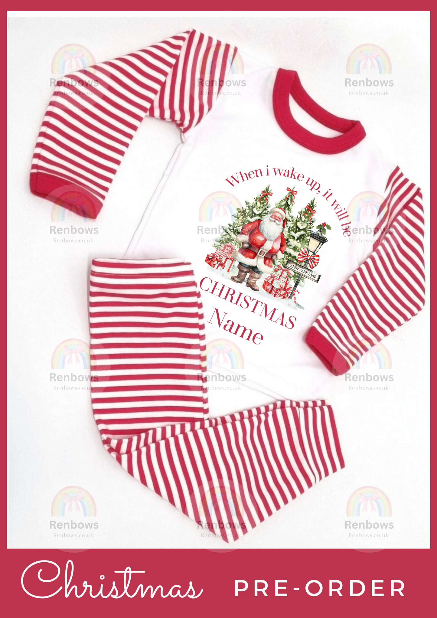 Christmas Pyjamas- Red Stripe. Adult and children. (PRE-ORDER. See description)