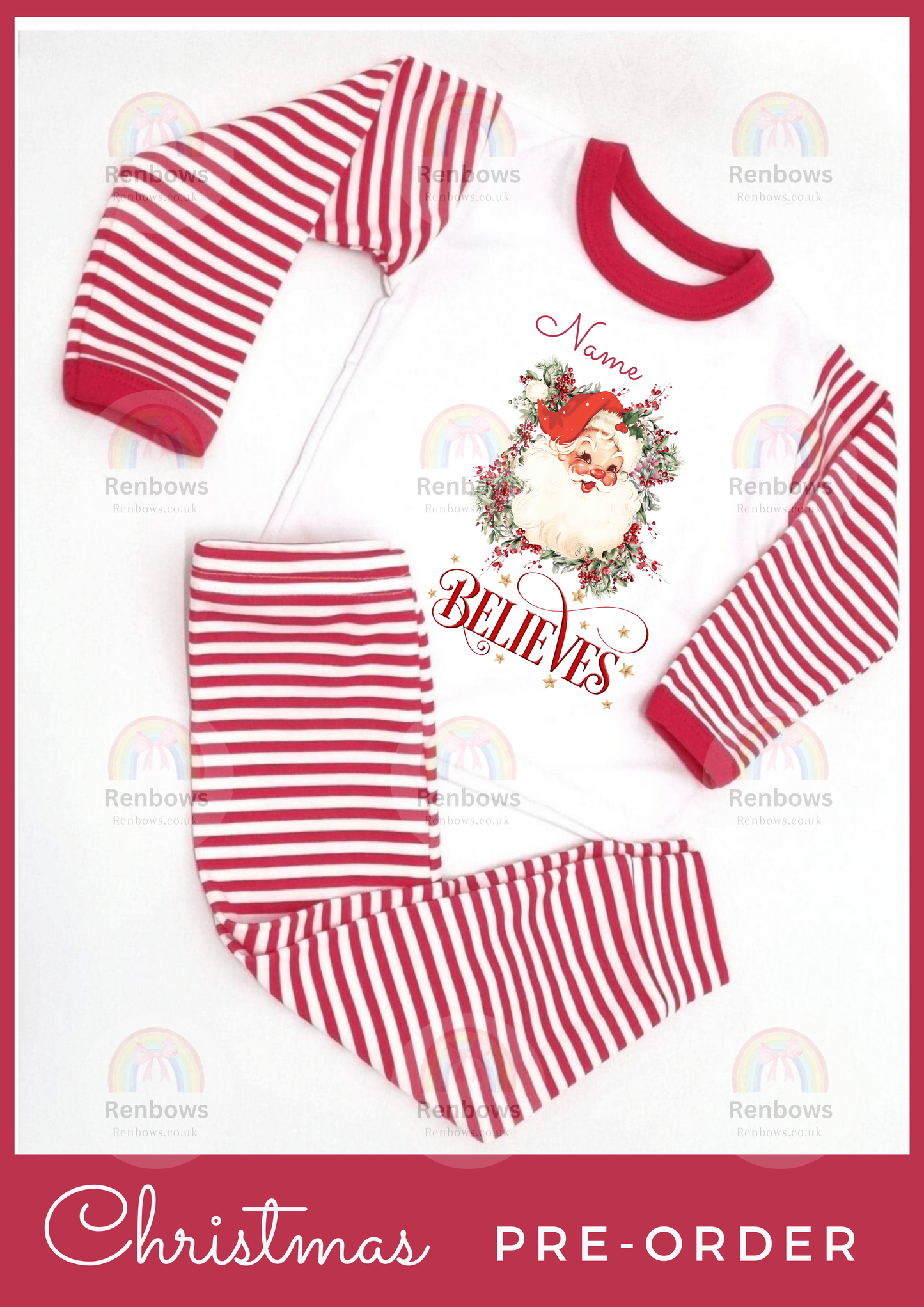 Christmas Pyjamas- Red Stripe. Adult and children. (PRE-ORDER. See description)