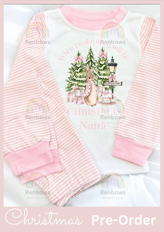 Christmas Pyjamas- Pink Stripe (PRE-ORDER. See description)