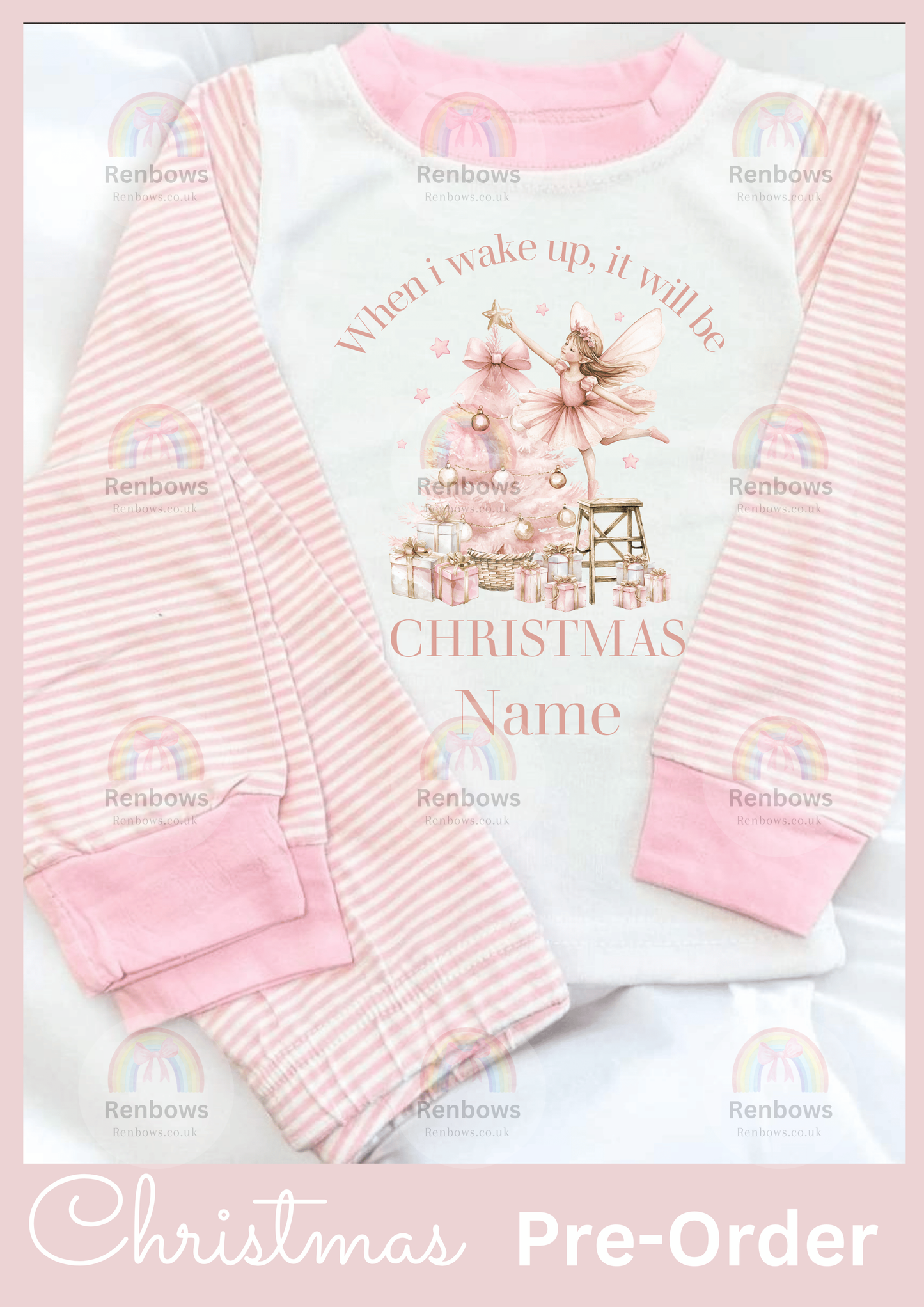 Christmas Pyjamas- Pink Stripe (PRE-ORDER. See description)