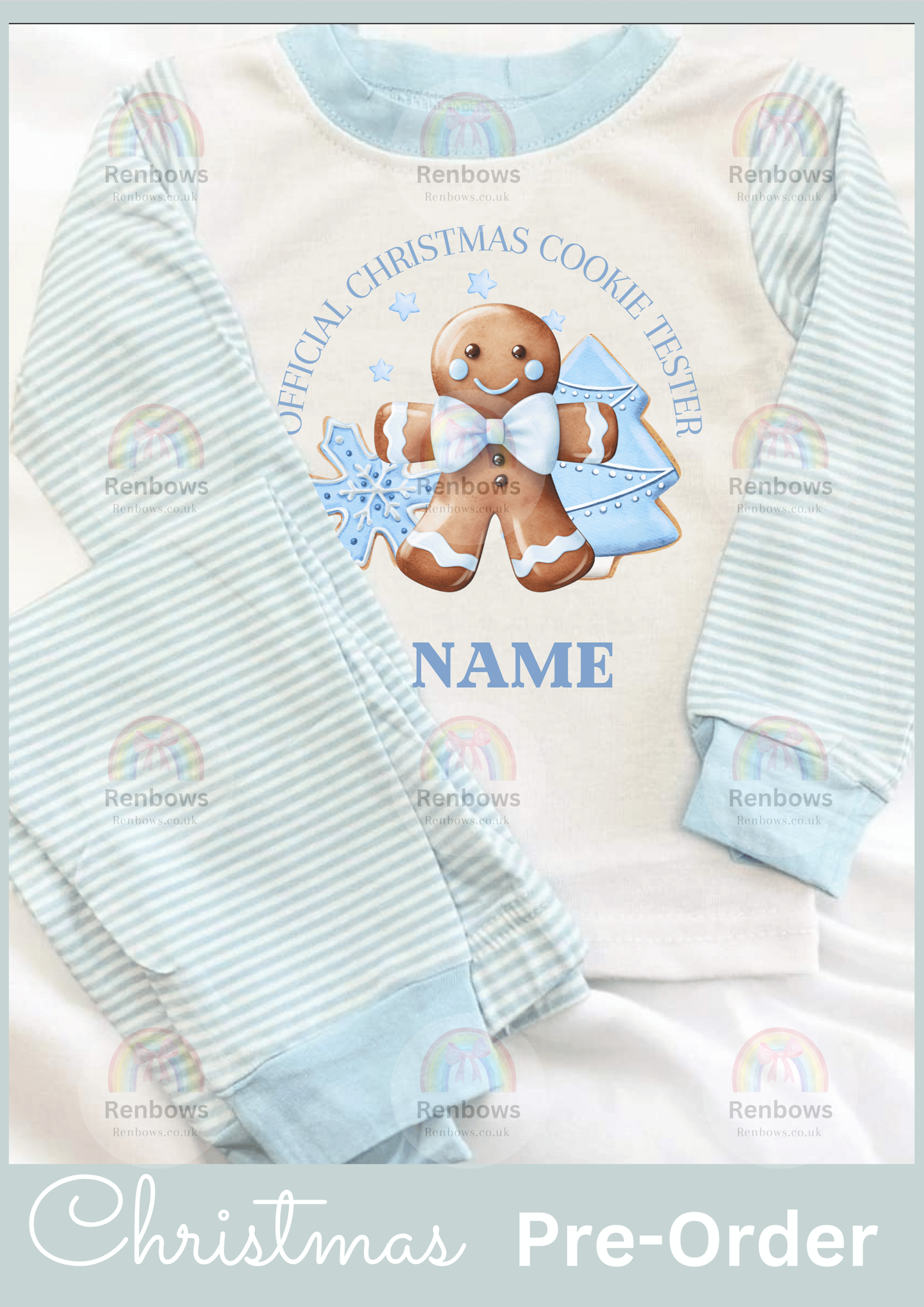 Christmas Pyjamas- Blue Stripe (PRE-ORDER. See description)