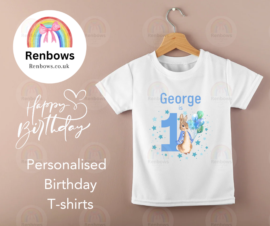 Personalised Peter Rabbit Birthday Tshirt