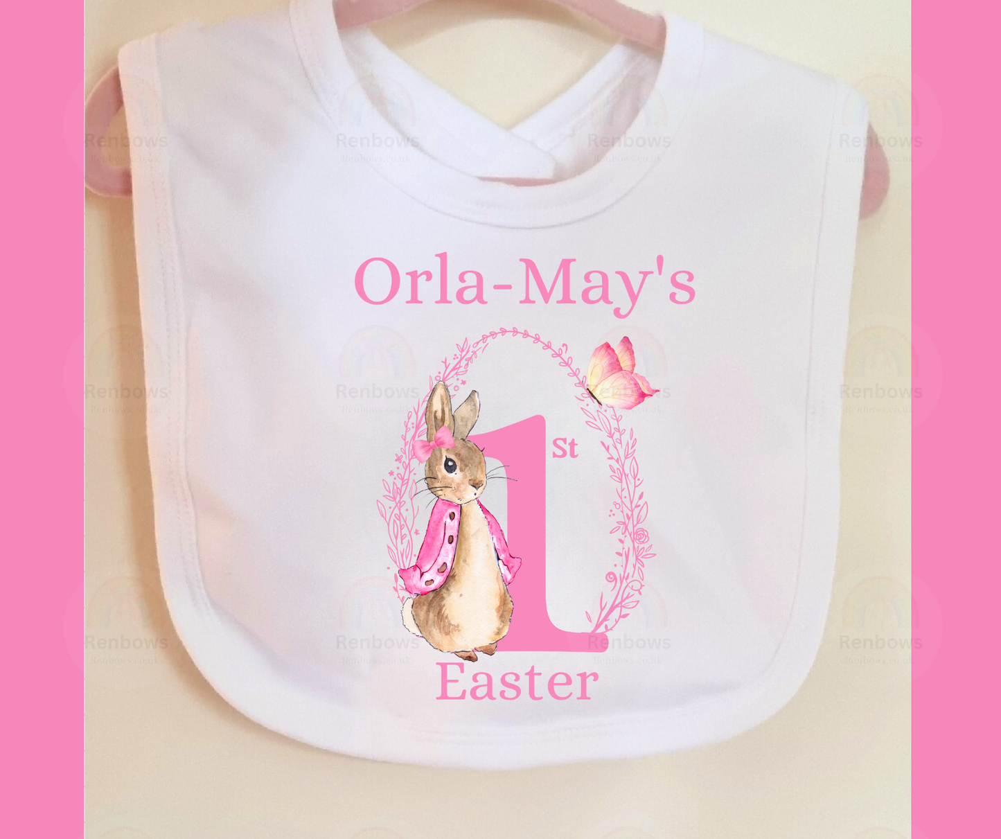 Personalised 1st Easter Flopsy Rabbit Bib