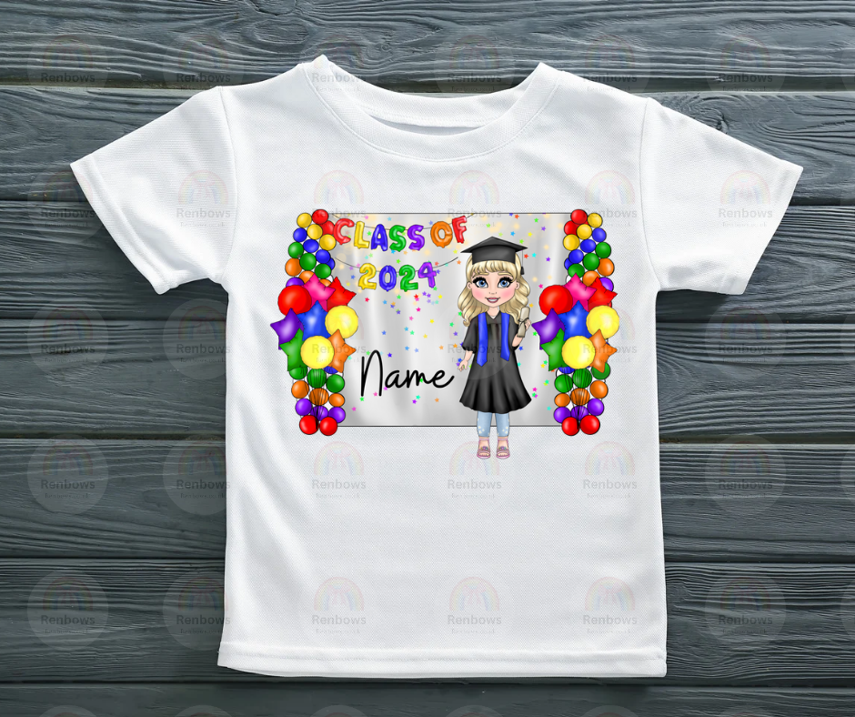 Personalised Girls Nursery Graduation tshirt.