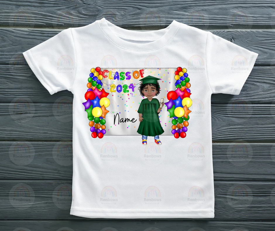 Personalised Boys Nursery Graduation tshirt.