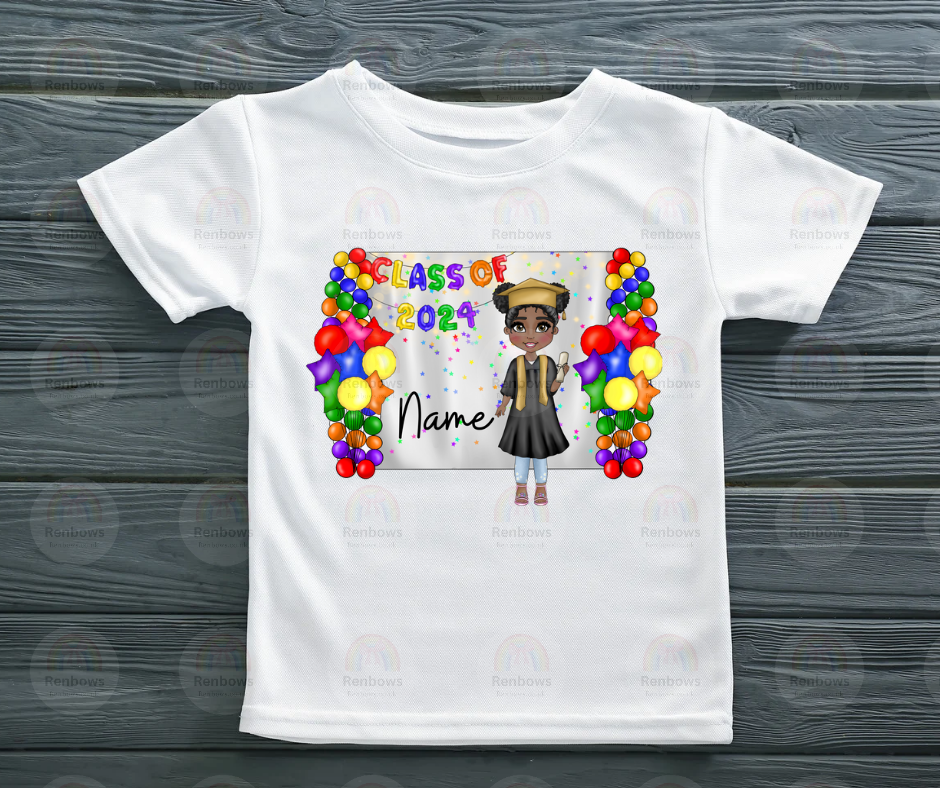 Personalised Girls Nursery Graduation tshirt.