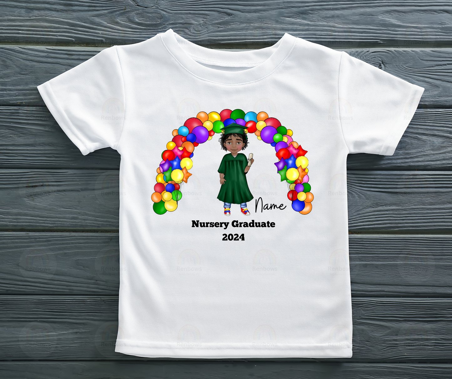 Personalised Girls Nursery Graduation tshirt.