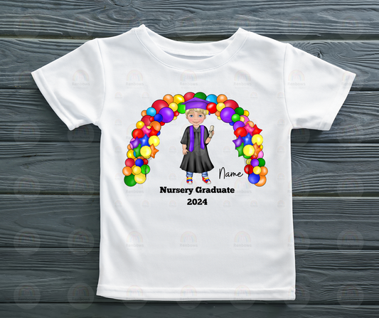 Personalised Boys Nursery Graduation tshirt.