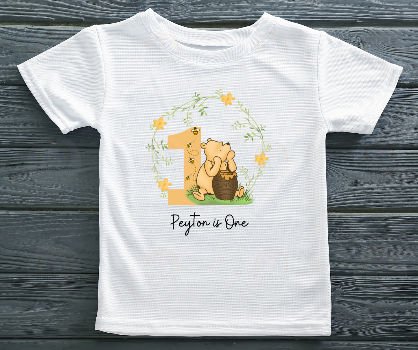 Personalised Pooh Bear Birthday Tshirt