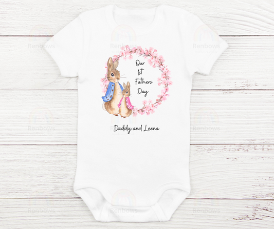 Personalised 1st Fathers Day Vest with Peter Rabbit