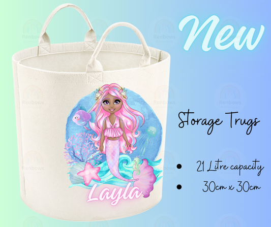 Personalised Mermaid Storage/Toy Trug