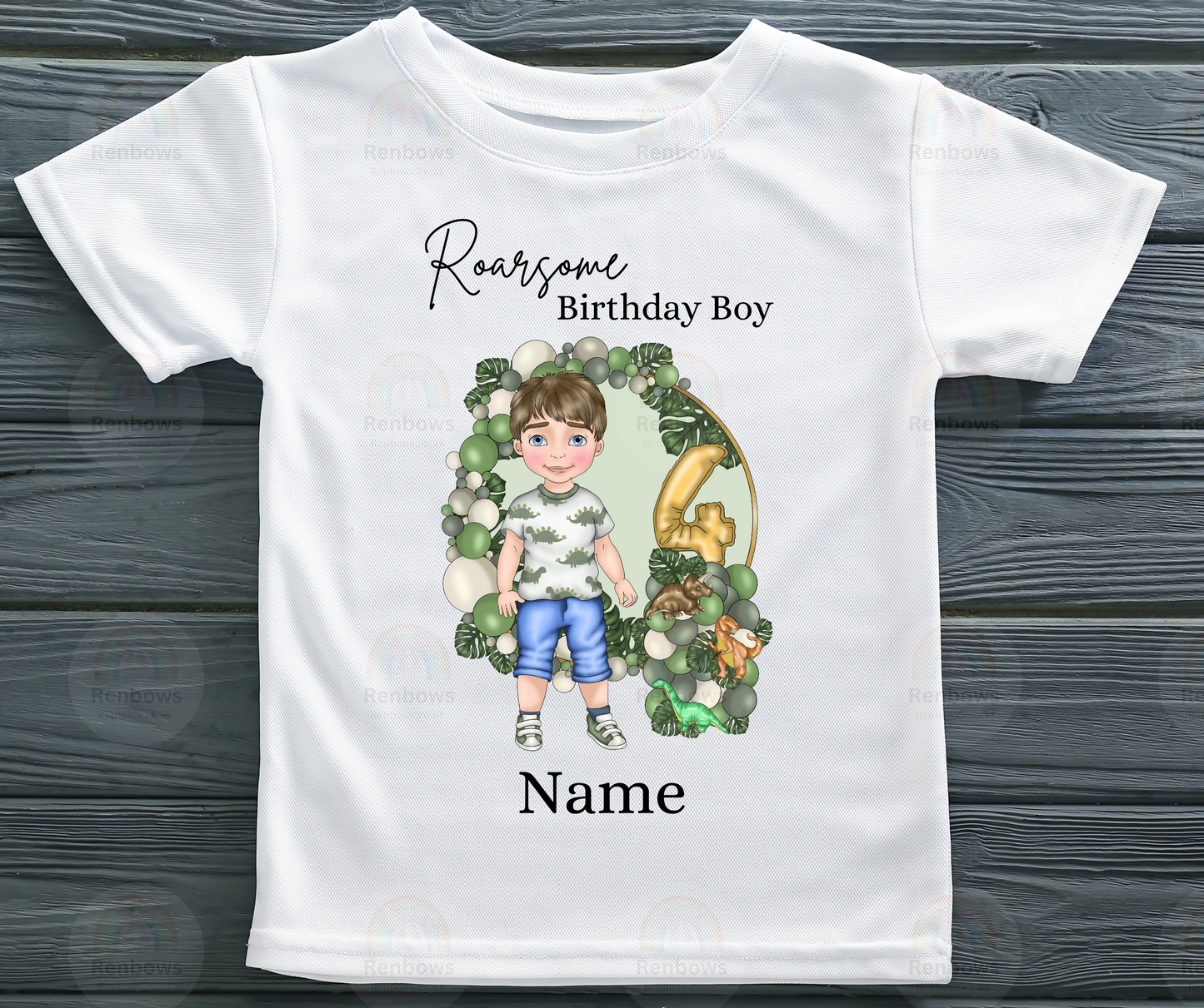 Dinosaur Birthday Personalised Number Tshirt