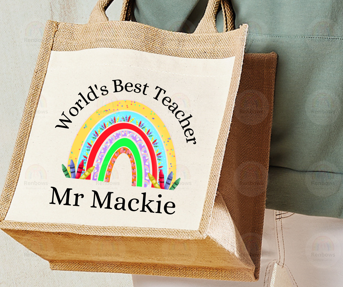 Teacher Gift; Personalised jute bag