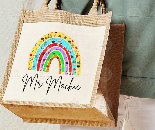 Teacher Gift; Personalised jute bag