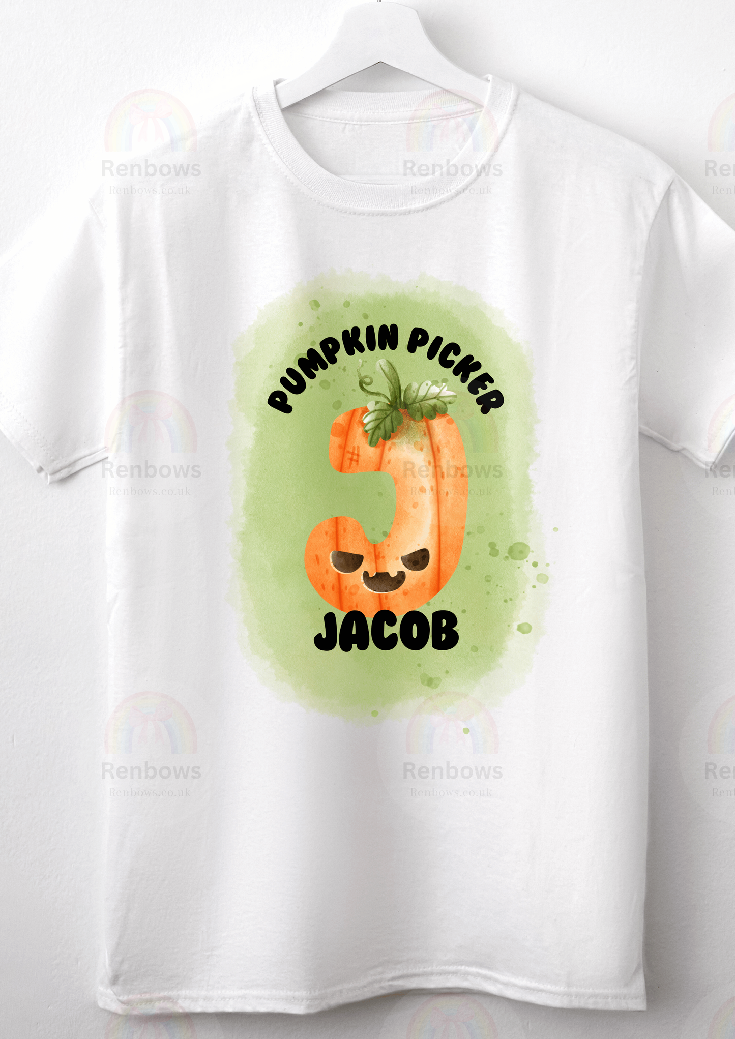 Pumpkin Initial t-shirt. Personalised