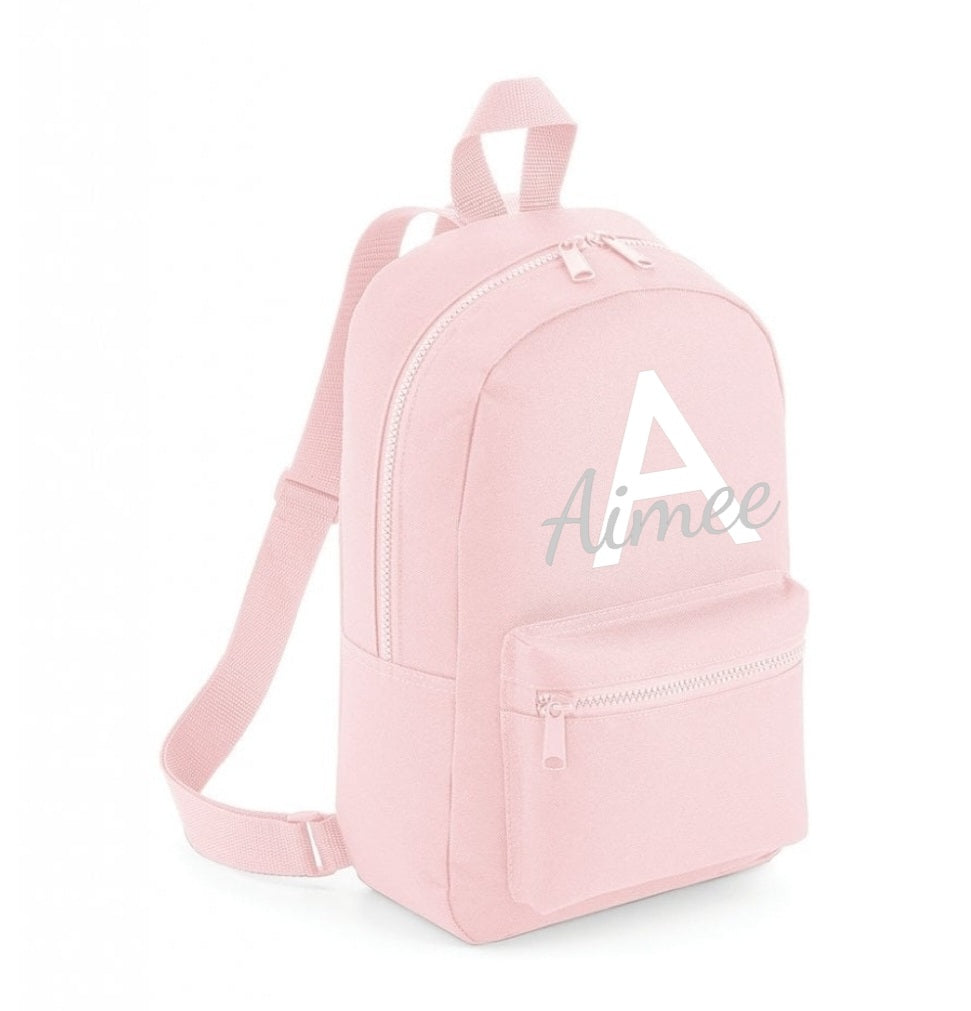 Mini Backpack/Rucksack in Blue or pink Personalised