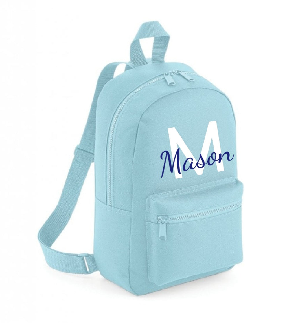 Mini Backpack/Rucksack in Blue or pink Personalised