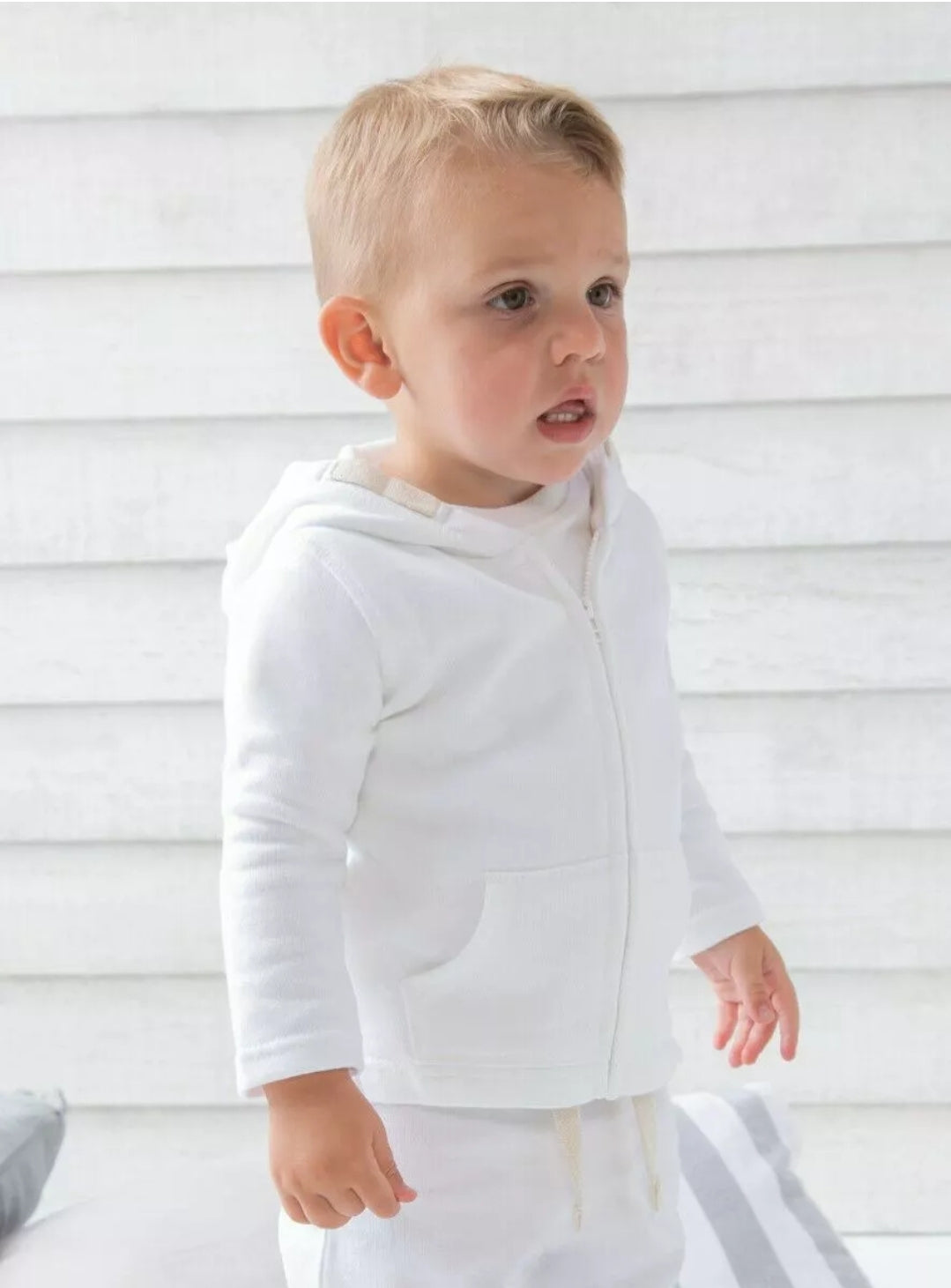 White Babybugz Baby Hoody Personalised 12-18months